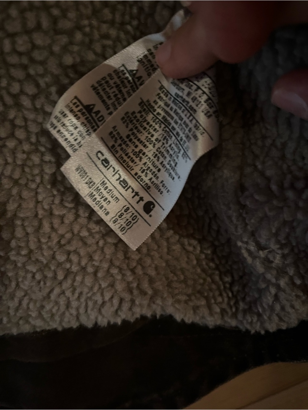 Carhartt Dark Brown Canvas Sherpa-Lined Vest - Picture 3 of 4
